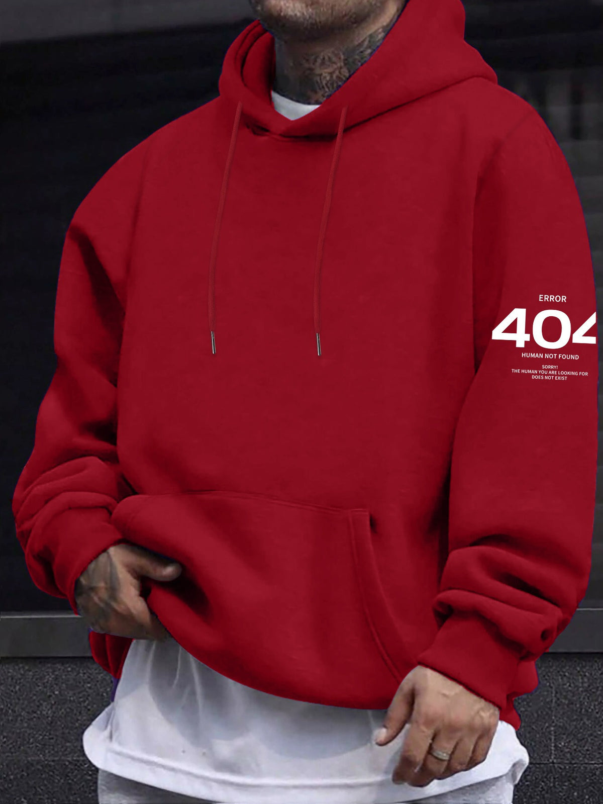 404 Error Oversized Hoodie - Red