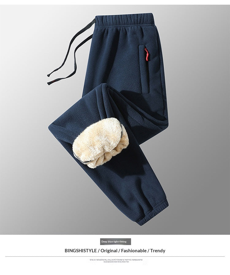 Sherpa-Lined Fleece Sweatpants - Navy / Jogger