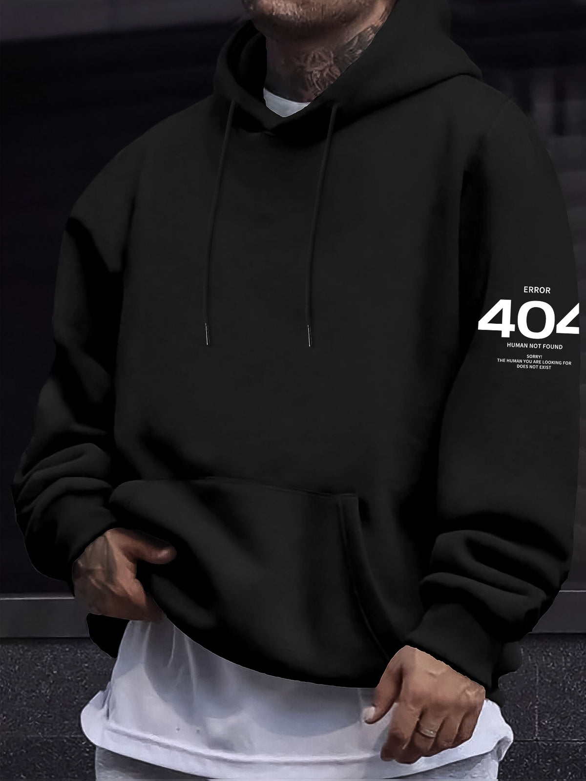 404 Error Oversized Hoodie - Black