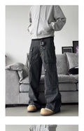 Retro Multi-Pocket Cargo Pants - Dark Gray