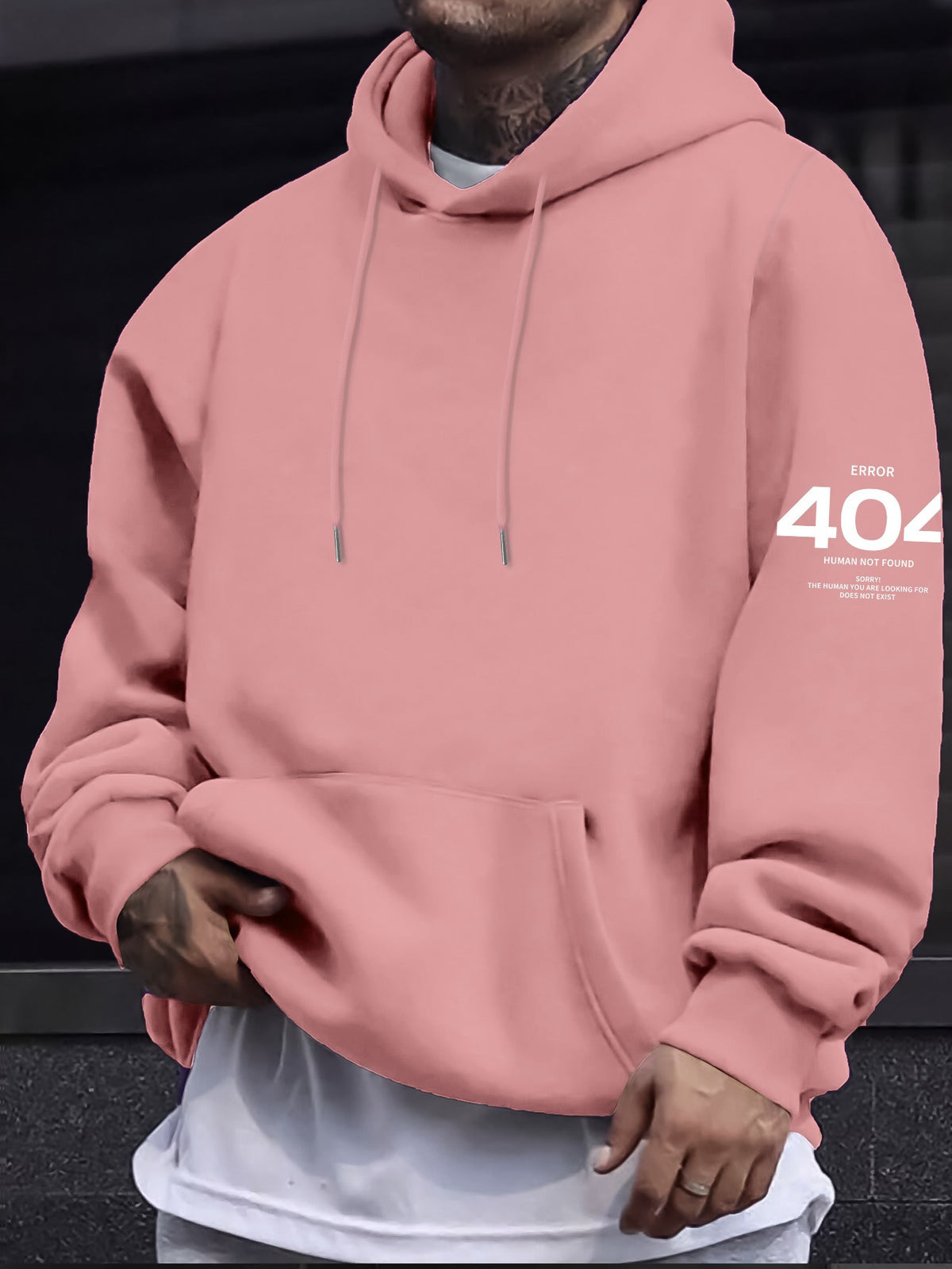 404 Error Oversized Hoodie - Pink