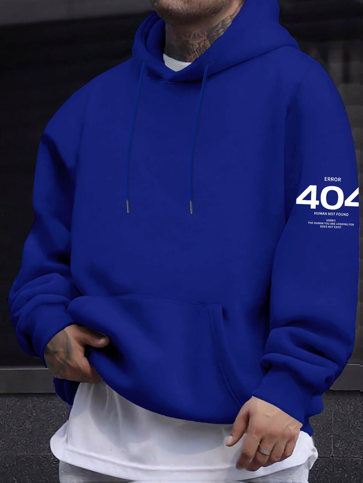 404 Error Oversized Hoodie - Blue
