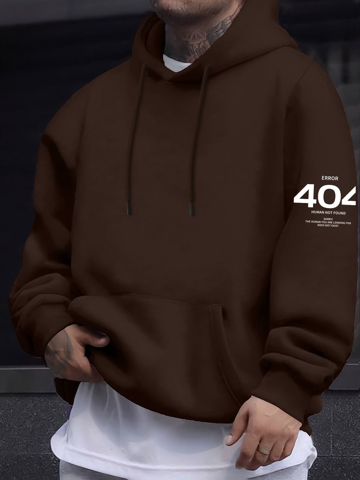 404 Error Oversized Hoodie - Coffee