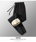Sherpa-Lined Fleece Sweatpants - Black / Jogger